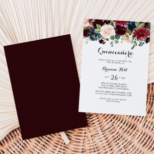 Hösten Rustic Modern Calligraphy Quinceañera Inbjudningar