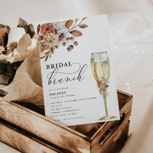 Hösten, rustik Blommigt, Möhippa Brunch Shower Inbjudningar