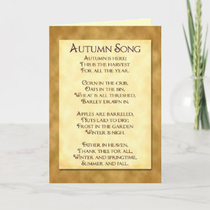 Hösten Sång Thanksgiving Dikt Greeting Card Helgkort