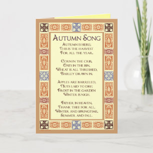 Hösten Sång Thanksgiving Dikt Greeting Card Helgkort