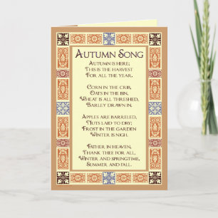 Hösten Sång Thanksgiving Dikt Greeting Card Helgkort