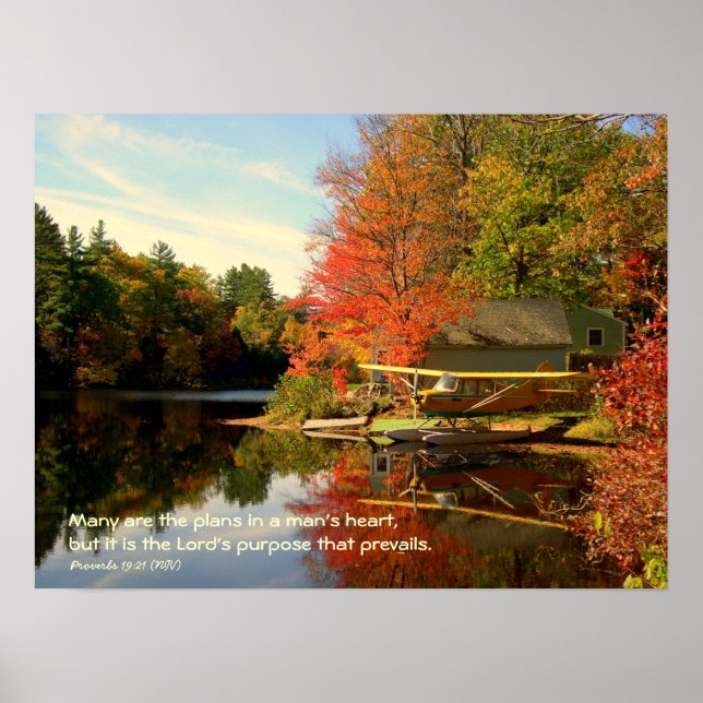 Hösten Seaplane Christian Photography Poster (Framsidan)