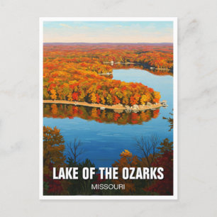 Hösten Sjö i Ozarks Missouri Travel Vykort