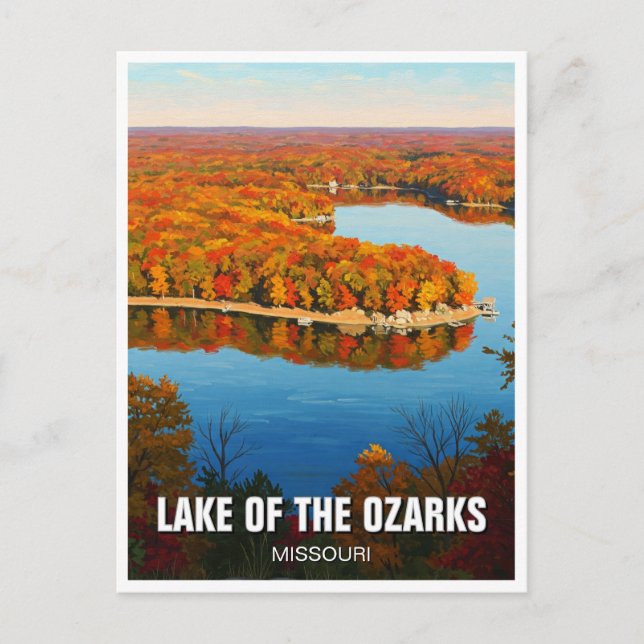 Hösten Sjö i Ozarks Missouri Travel Vykort (Framsida)