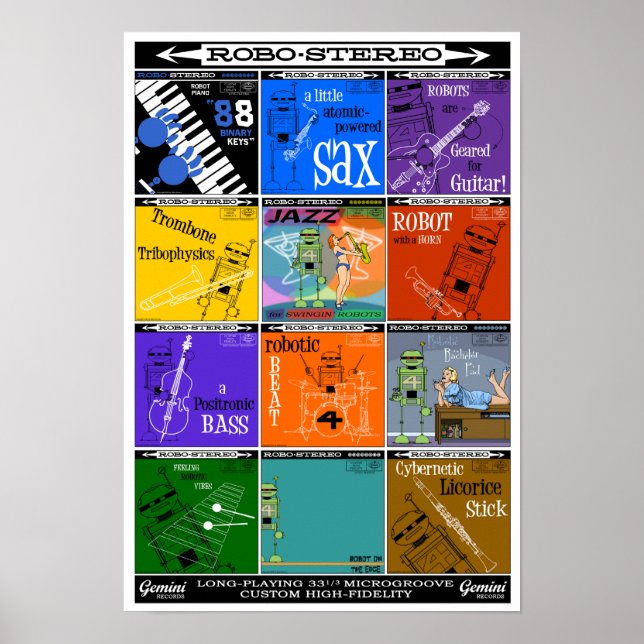 Hösten Sjö ROBO-STEREO Recod Album Poster (Framsidan)