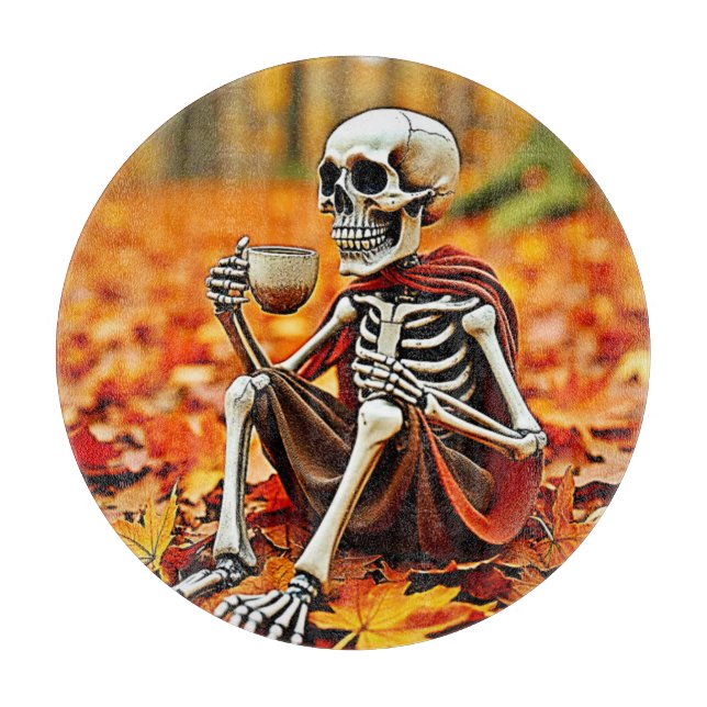 Hösten Skeleton-kaffeuppblåsningsdesign (Framsidan)