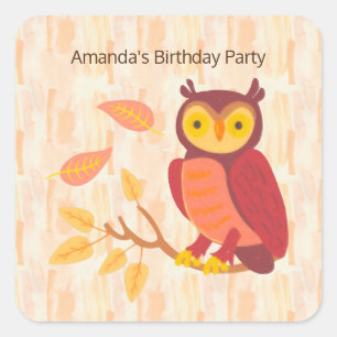 Hösten Skogen Fyrkantigt Klistermärke