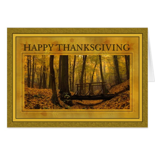 Hösten Skogen Thanksgiving Hälsningskort (Framsidan Horizontal)