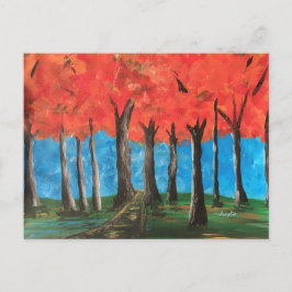 Hösten Skogen Vykort