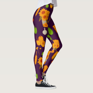 Hösten skördar friska Veggie och frukt Leggings
