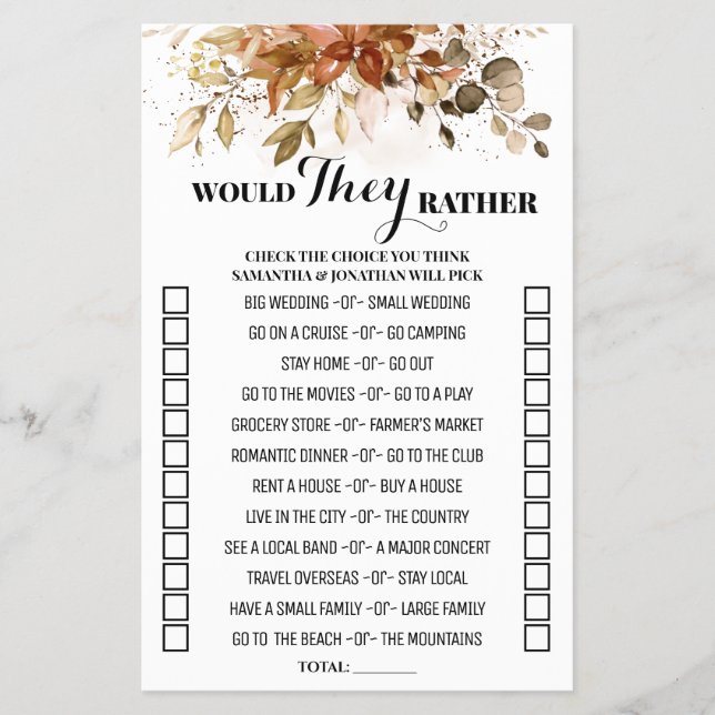 Hösten skulle de hellre få ett par stötspel flygblad (Framsidan)