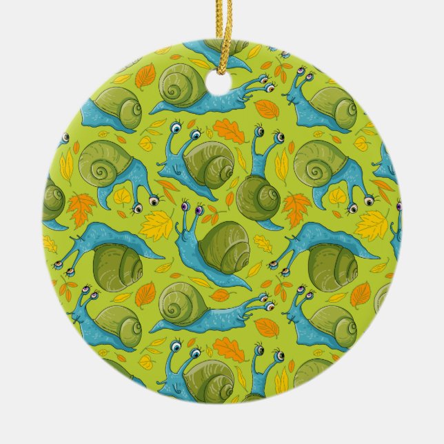 Hösten snigel julgransprydnad keramik (Framsidan)