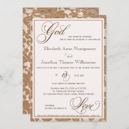 Hösten Snöre Gud är Kärlek Christian Bröllop Inbjudningar