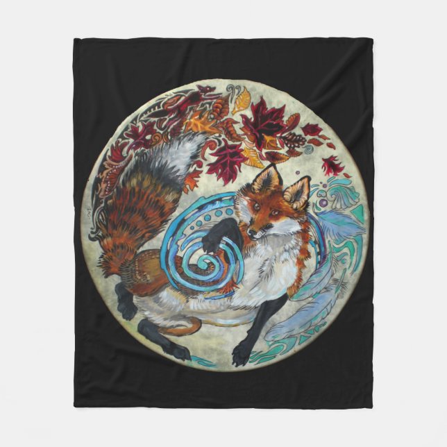 Hösten Spiral Fox Fleecefilt (Framsidan)