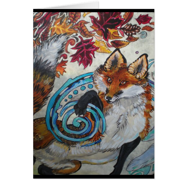 Hösten Spiral Fox Hälsningskort (Framsidan)