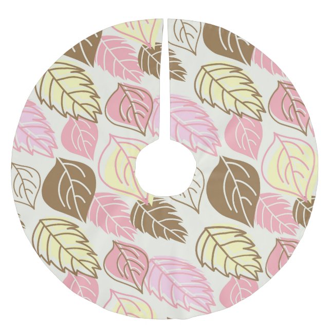 Hösten Splendor: Löv sjölösa Mönster Julgransmatta Borstad Polyester (Framsidan)