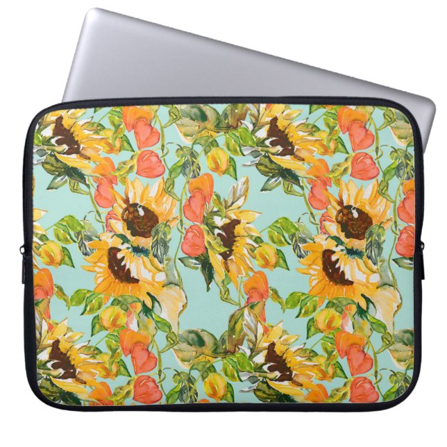 Hösten Splendor: Sömlös natur Mönster Laptop Fodral (Framsidan)