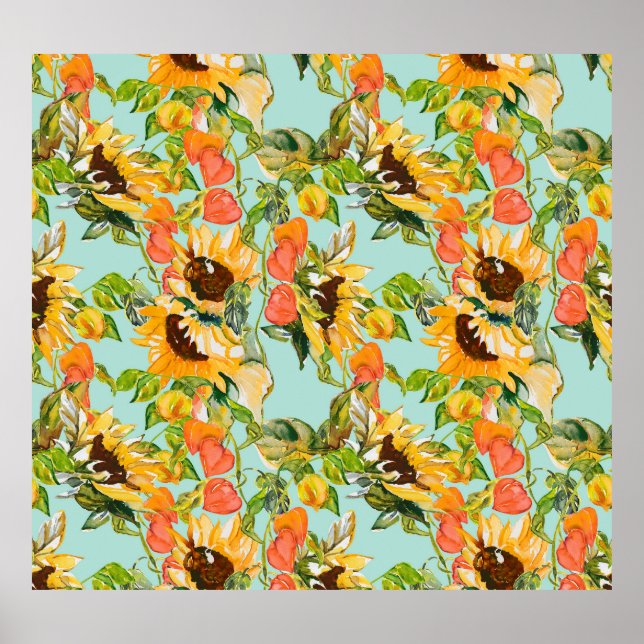 Hösten Splendor: Sömlös natur Mönster Poster (Framsidan)