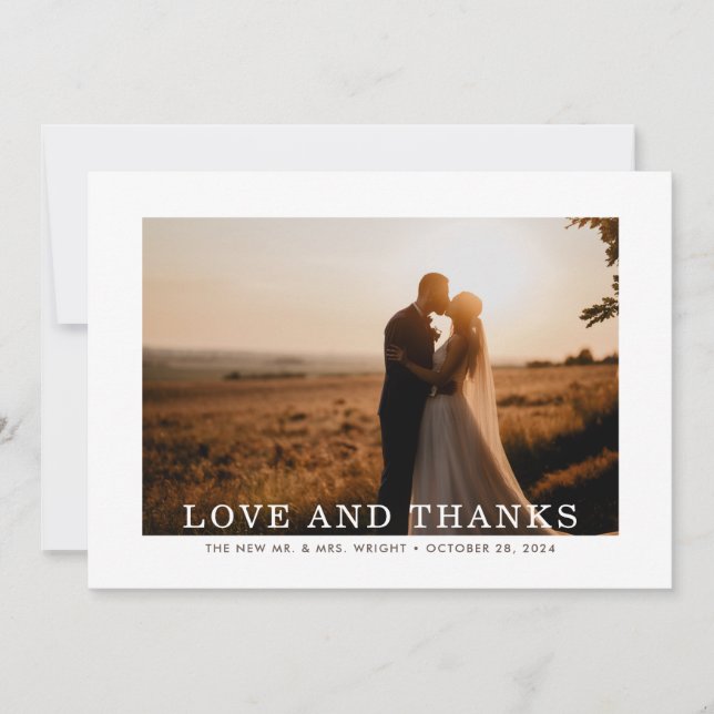 Hösten Sprig Kärlek och Tack Bröllop (Framsida)