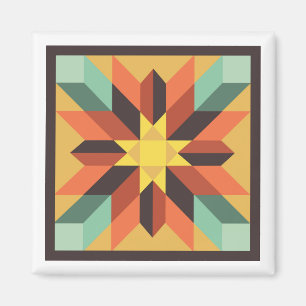 Hösten Star Barn Quilt Magnet