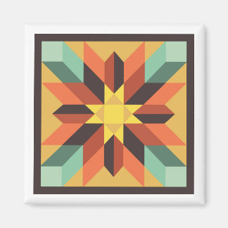 Hösten Star Barn Quilt Magnet