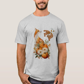 Hösten Stollig: Fox, Pumpkins och Fall Foliage T Shirt