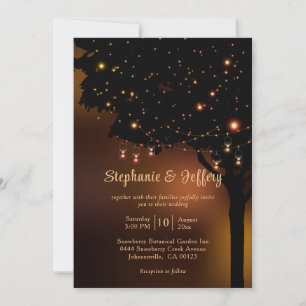 Hösten String Light Träd Fall Wedding Inbjudningar