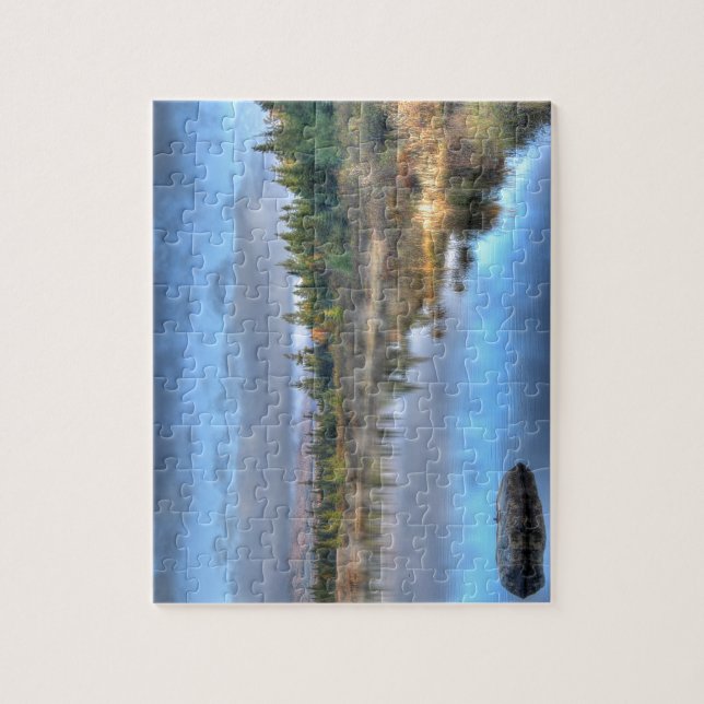 Hösten Sunrise i Moosehead Sjö Maine Pussel (Vertikal)