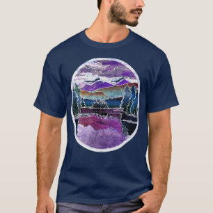 Hösten Sunset Adirondack Mountains Sjö fall lämna T Shirt