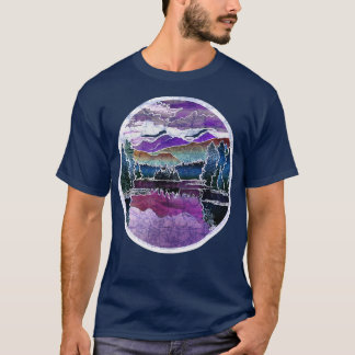 Hösten Sunset Adirondack Mountains Sjö fall lämna  T Shirt