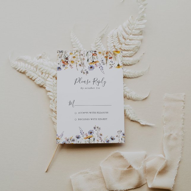 Hösten Sunshine Elegant Wildblommminimalistisk OSA Kort (Skapare uppladdad)