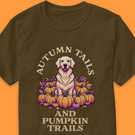 Hösten Svan och Pumpkin Trails Golden Retriever T Shirt