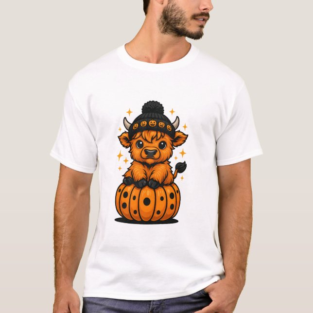 Hösten Tabby katt med Pumpkin Sweater Fall Cute T Shirt (Framsida)