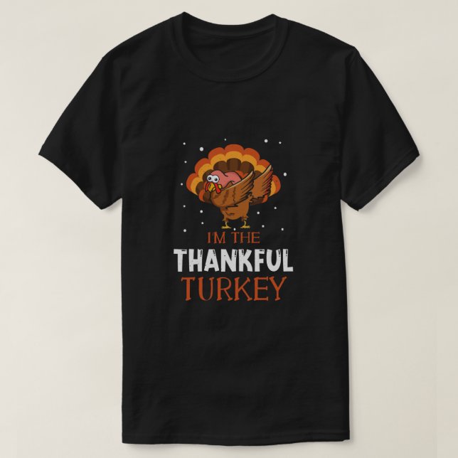Hösten Tankfull Turkey Dab Dabbing Lycklig Thanksg T Shirt (Design framsida)
