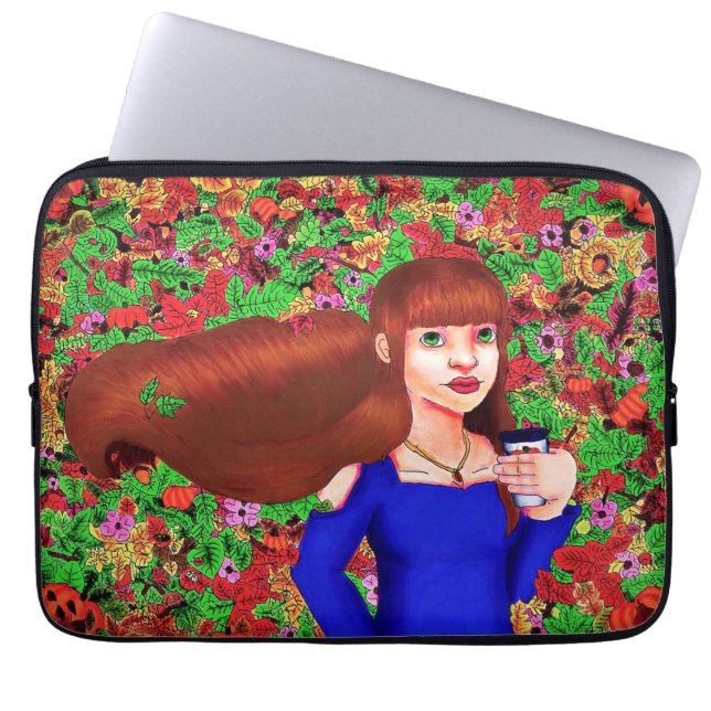 Hösten Teckning Laptop sleeve (Framsidan)