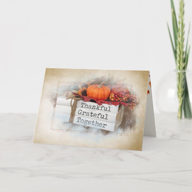 Hösten Thanksgiving Bokar Kort (Framsida)