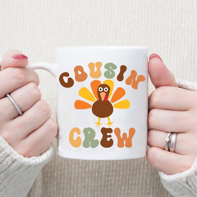Hösten Thanksgiving Kusin Crew Fall Turkey Coffee Mugg (Autumn Thanksgiving Cousin Crew Fall Turkey Coffee Mug)