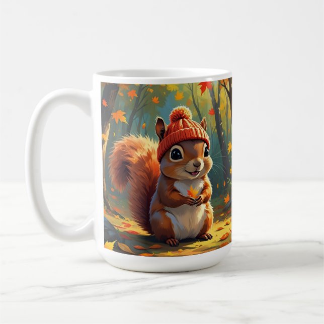 Hösten Theme Coffee Mugg | Fall Squirrel (Vänster)