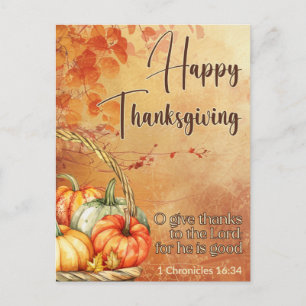 Hösten Träd 1-kroniklar 16:34 Happy thanksgiving Helg Vykort