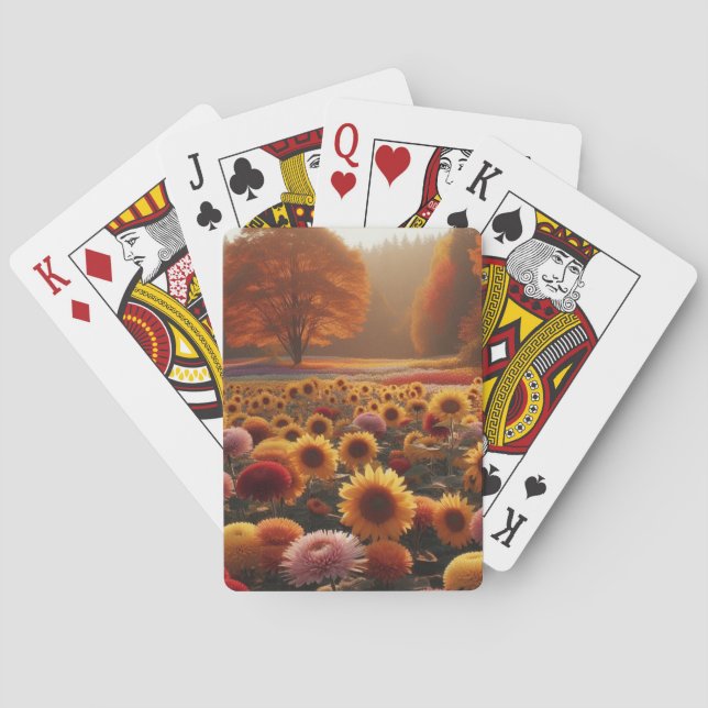 Hösten träd/fält med morsa casinokort (Baksidan)
