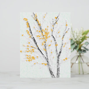 Hösten Träd Grenar med Gult Höst löv