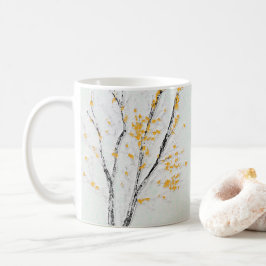 Hösten Träd Grenar med Gult Höst löv Kaffemugg
