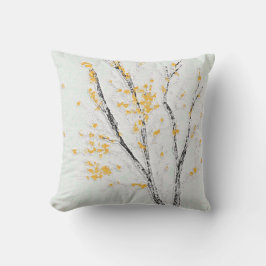 Hösten Träd Grenar med Gult Höst löv Kudde