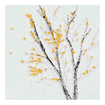 Hösten Träd Grenar med Gult Höst löv