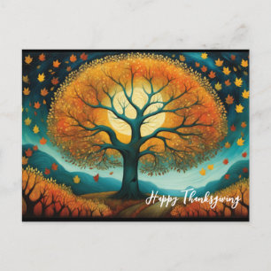 Hösten Träd Helgdag Fall Thanksgiving Vykort