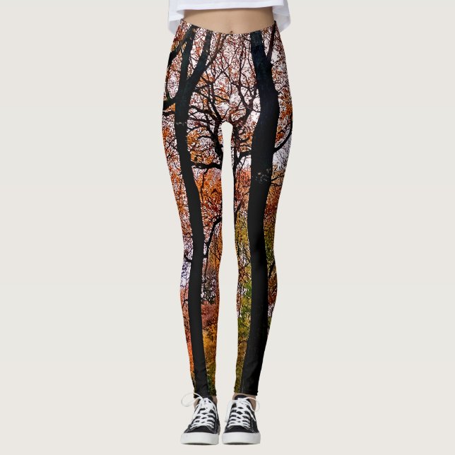 Hösten träd leggings (Framsida)