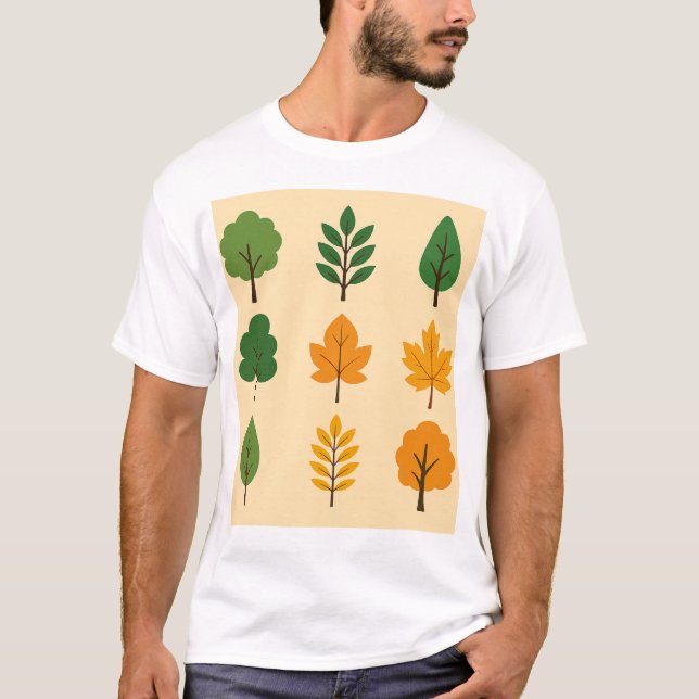 Hösten Träd Löv set - Fall Vibes T-Shirt (Framsida)