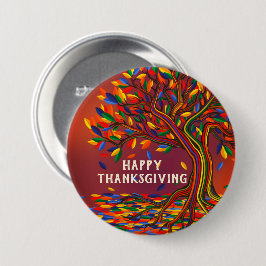 Hösten Träd Personlig Thanksgiving Party Favoriter Knapp