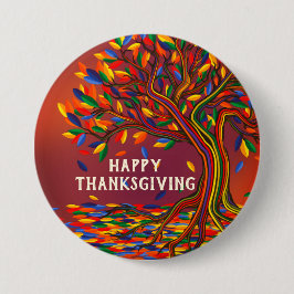 Hösten Träd Personlig Thanksgiving Party Favoriter Knapp