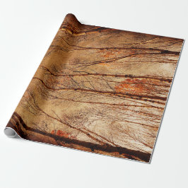 Hösten Träd Vintage Brown Orange Woodland Forest Presentpapper